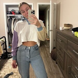 Forever 21 Multicolor Cropped Hoodie